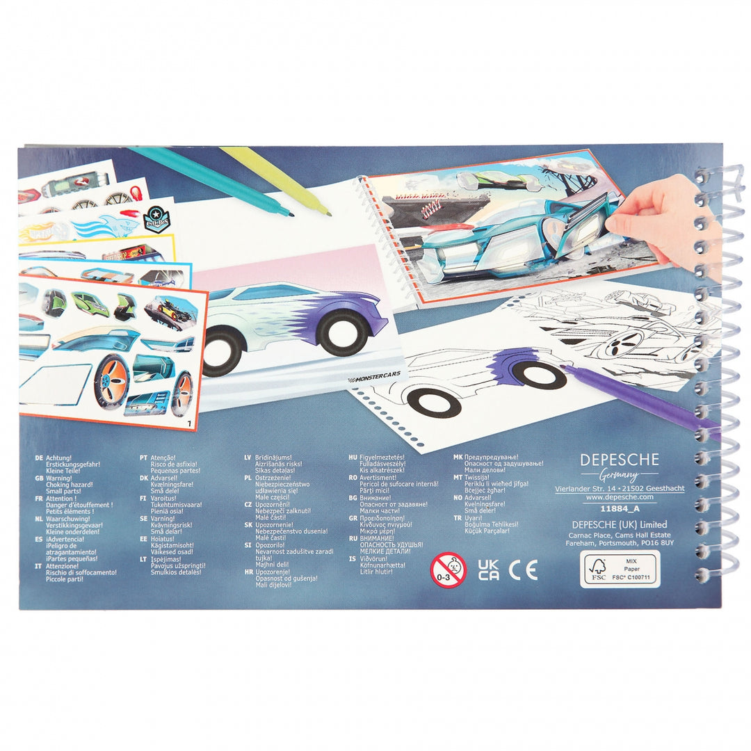 Monster Cars Pocket Coloring Book