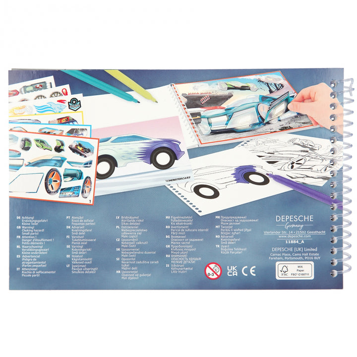 Monster Cars Pocket Coloring Book