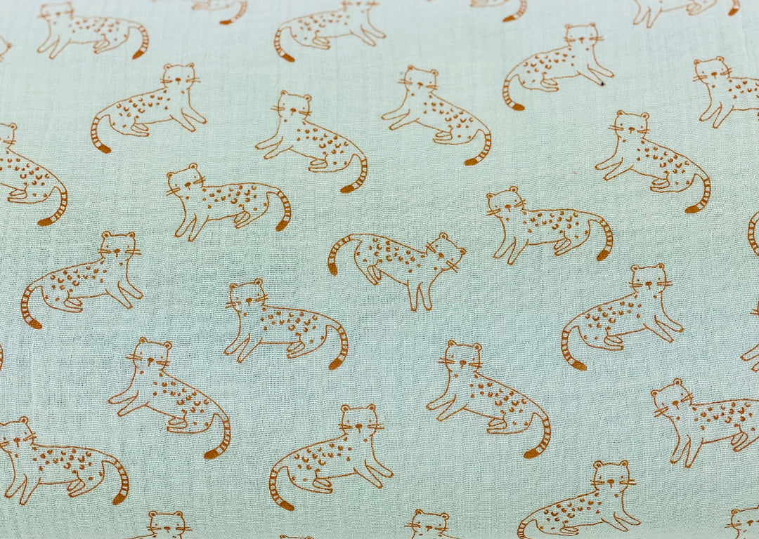 Musseline panther print double gauze GOTS Meterware