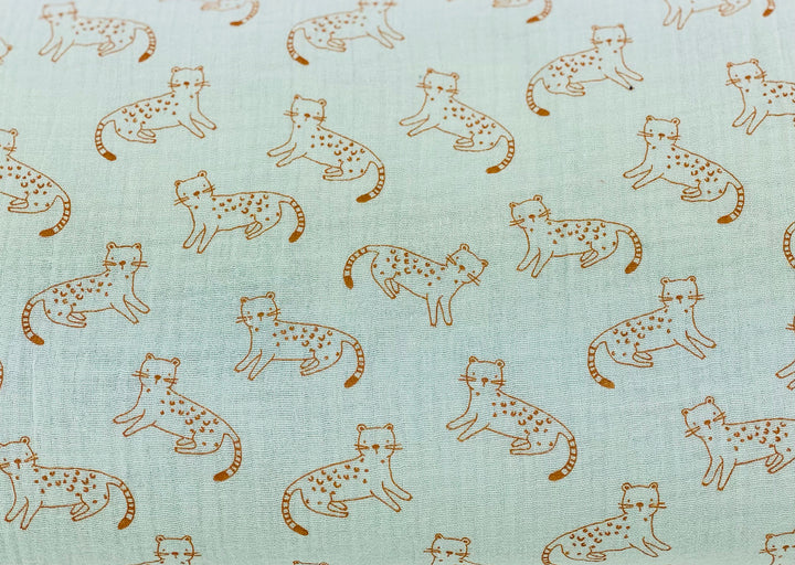 Musseline panther print double gauze GOTS Meterware