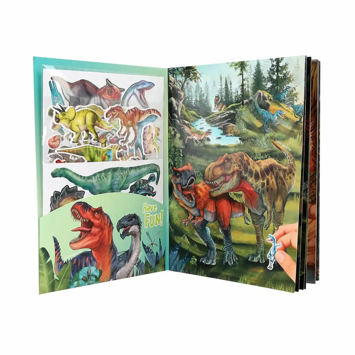 DINO World Stickerbuch mit Puffy Stickern
