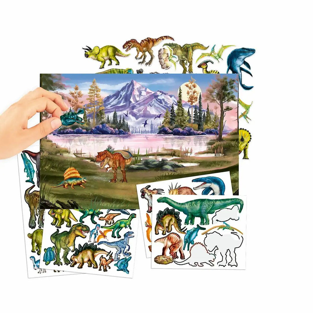 DINO World Stickerbuch mit Puffy Stickern