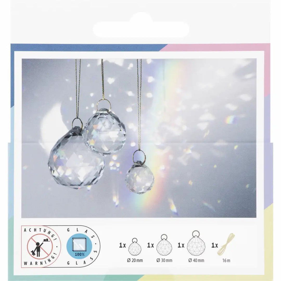 Sun Catcher Crystal Trio – 3 Glas-Kristallkugeln