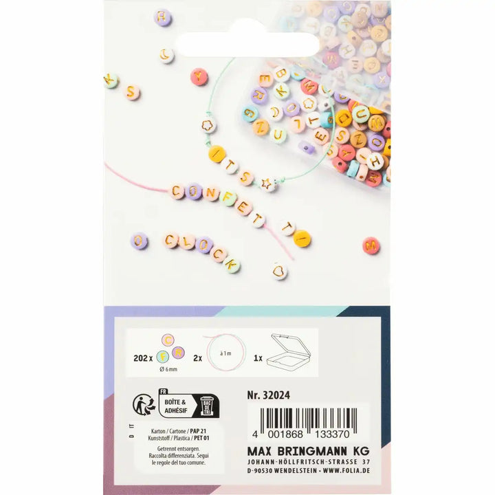 Pearl Mix Letters Pastel – 205 Letter Beads