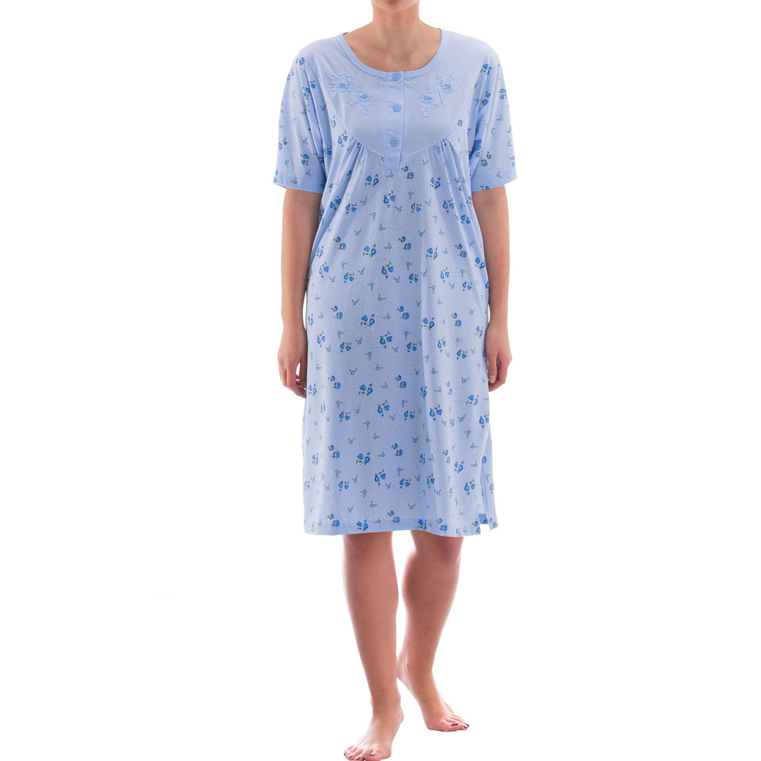 Nightgown short sleeves - Rose buttons