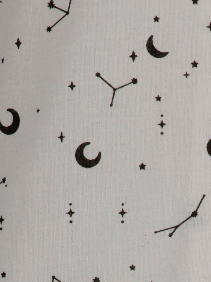 Nachthemd Kurzarm Mond Knopfleiste durchgehend