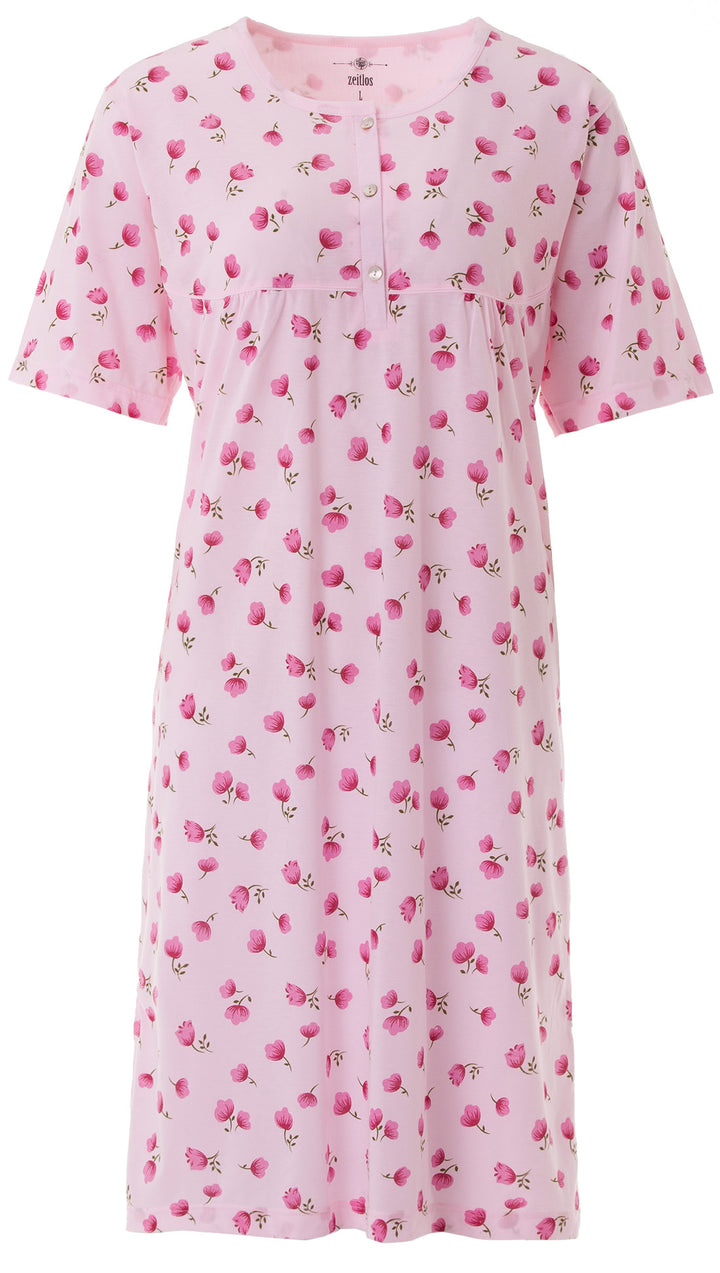 Nightgown short sleeve - M-6XL Big Flowers