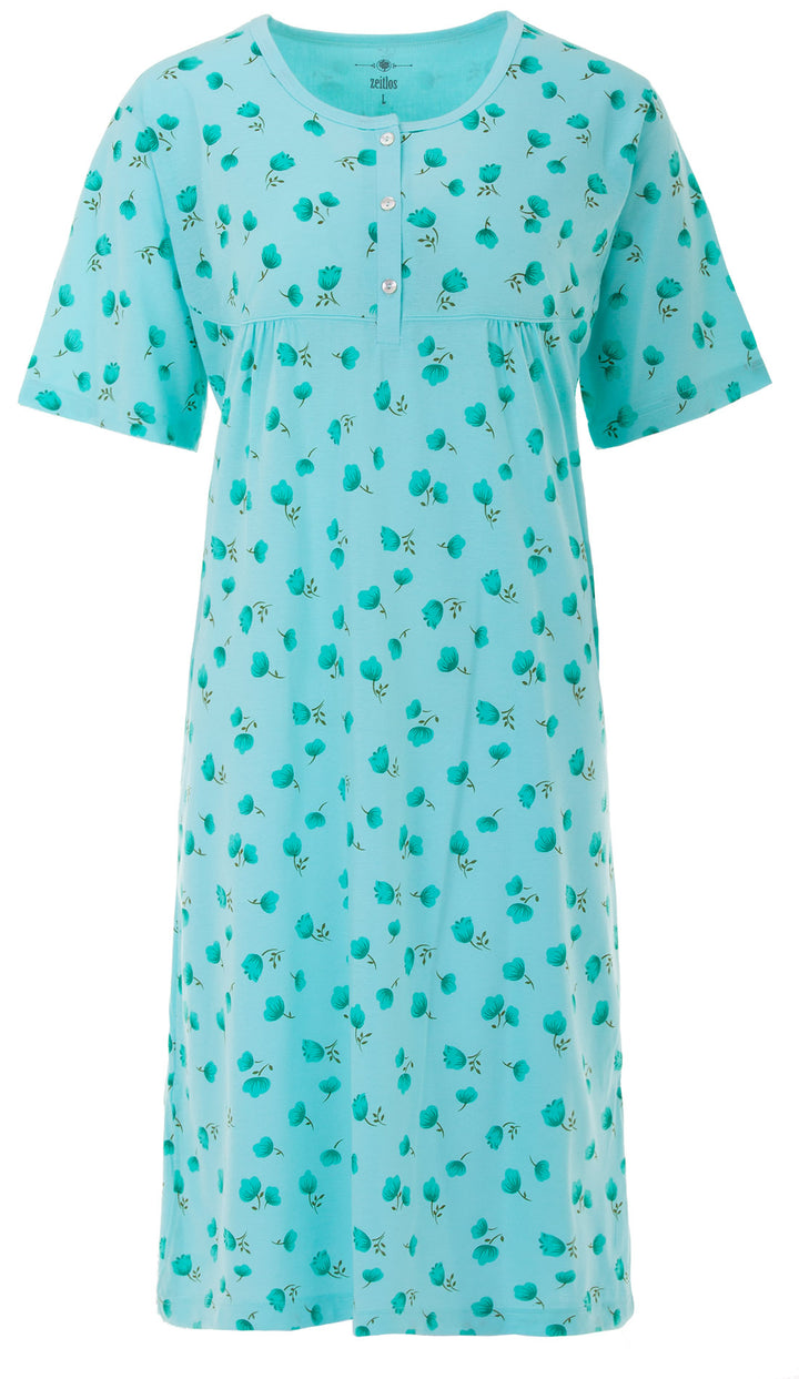 Nightgown short sleeve - M-6XL Big Flowers