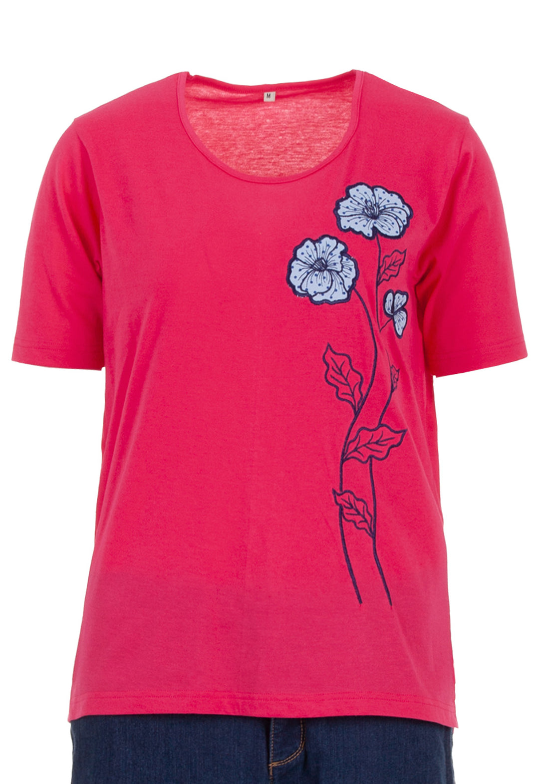 T-Shirt - Blumenstickerei
