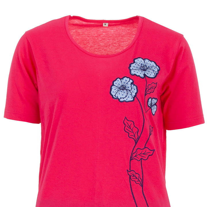 T-Shirt - Blumenstickerei