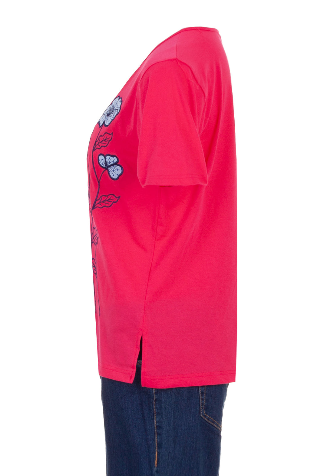 T-Shirt - Blumenstickerei