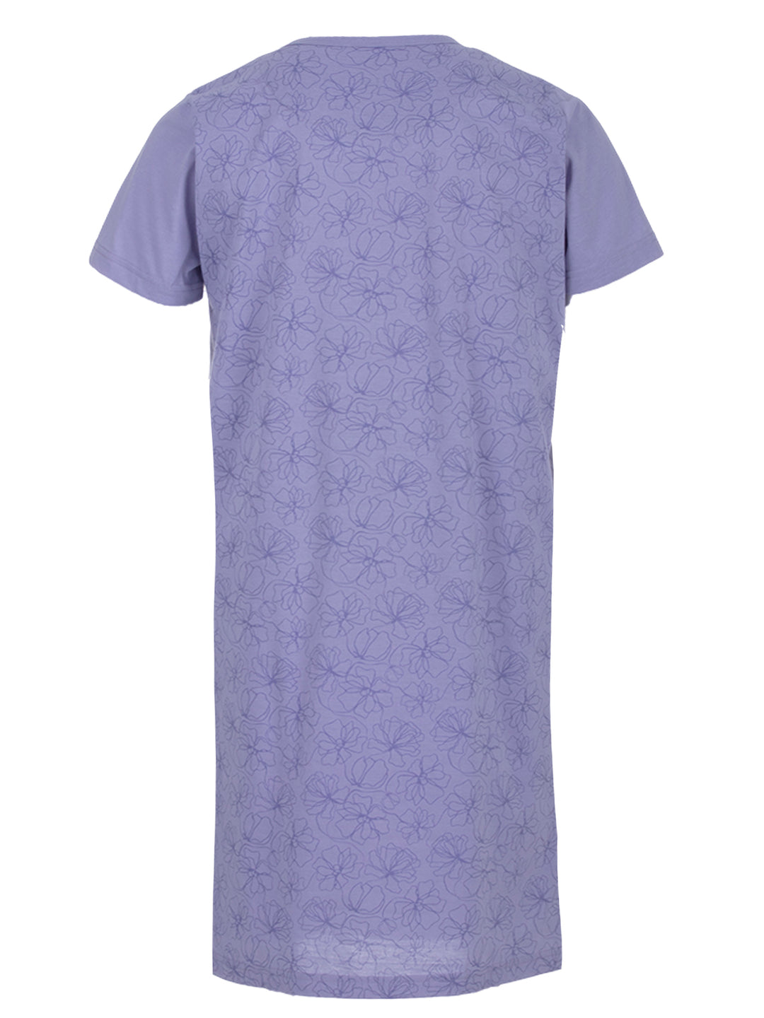 Nachthemd Kurzarm - Blüten Floral Kellerfalte