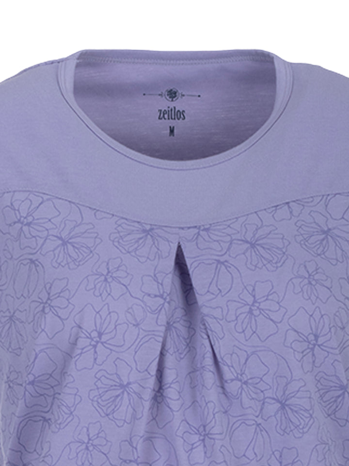 Nachthemd Kurzarm - Blüten Floral Kellerfalte