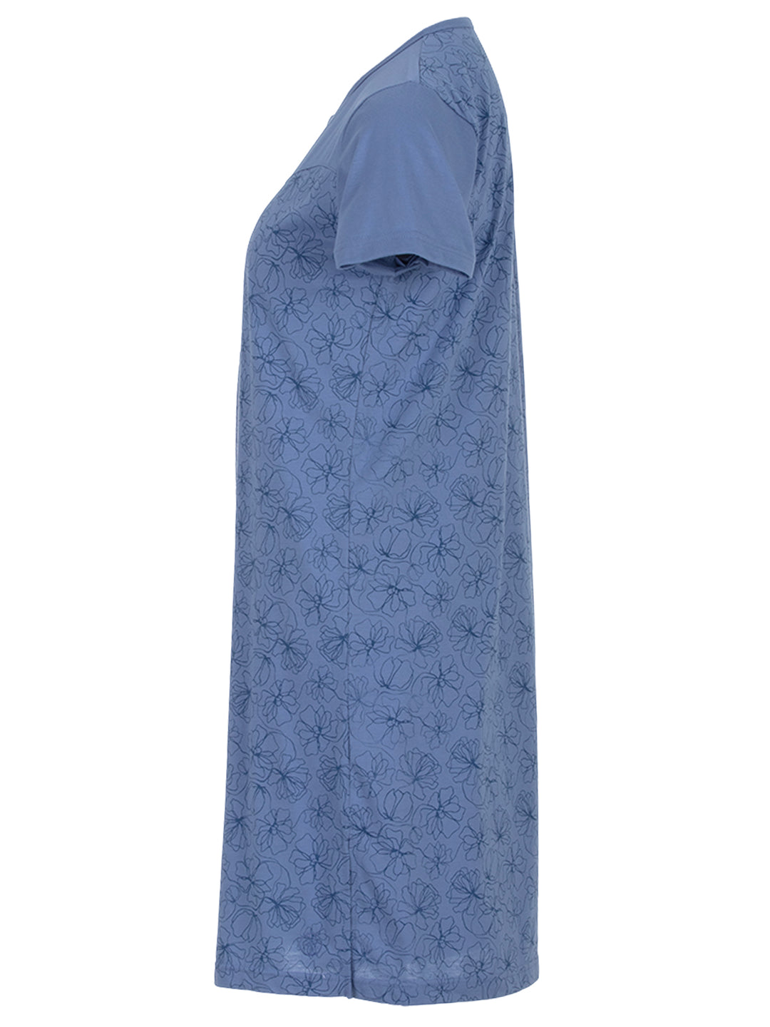 Nachthemd Kurzarm - Blüten Floral Kellerfalte