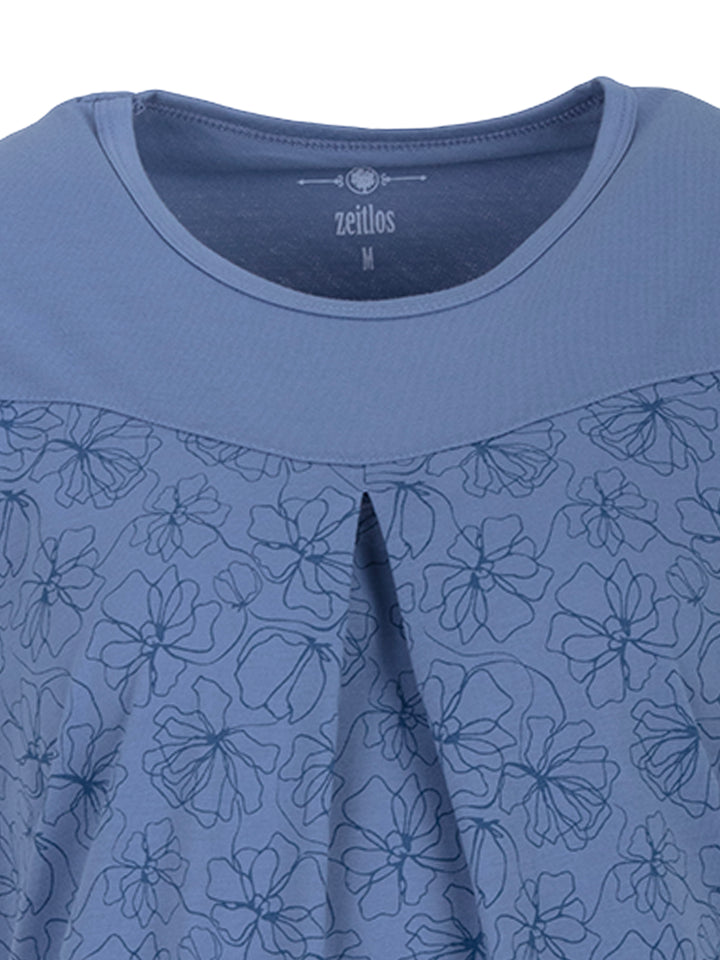Nachthemd Kurzarm - Blüten Floral Kellerfalte
