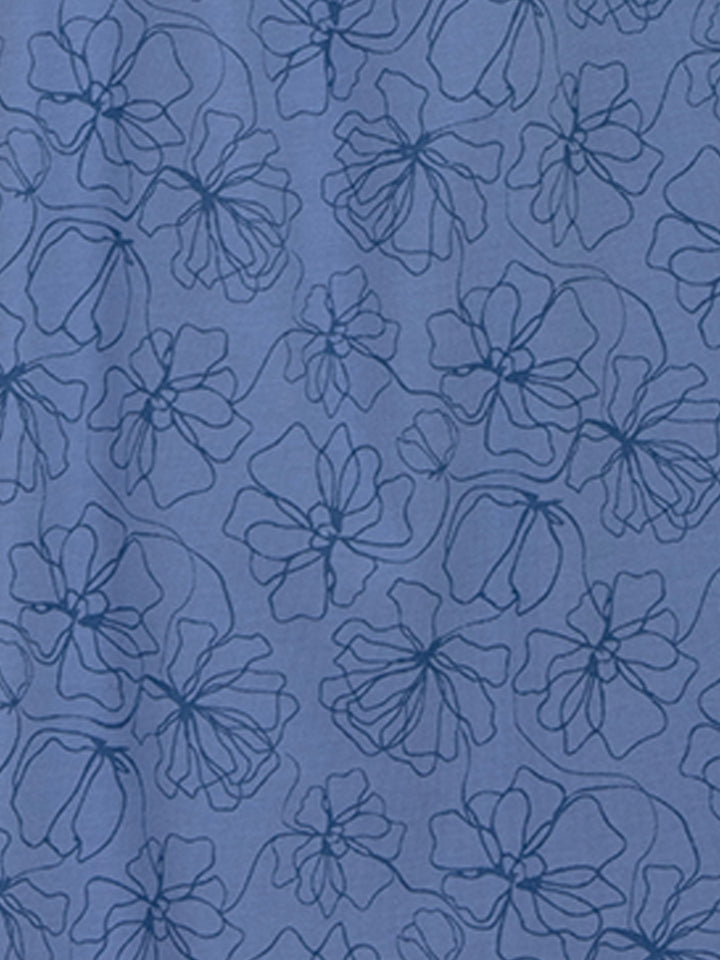 Nachthemd Kurzarm - Blüten Floral Kellerfalte