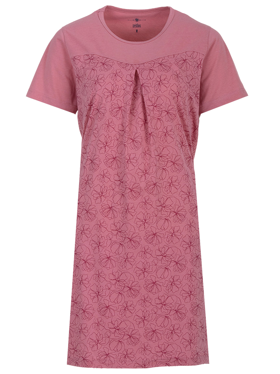 Nachthemd Kurzarm - Blüten Floral Kellerfalte