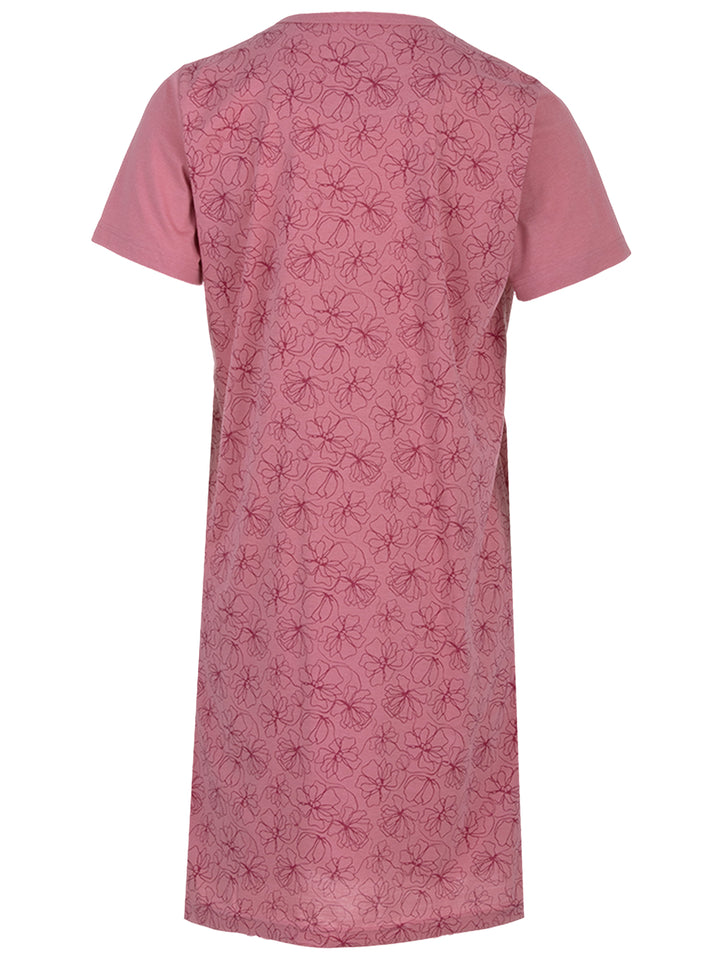 Nachthemd Kurzarm - Blüten Floral Kellerfalte