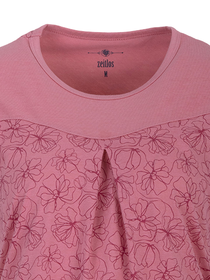 Nachthemd Kurzarm - Blüten Floral Kellerfalte