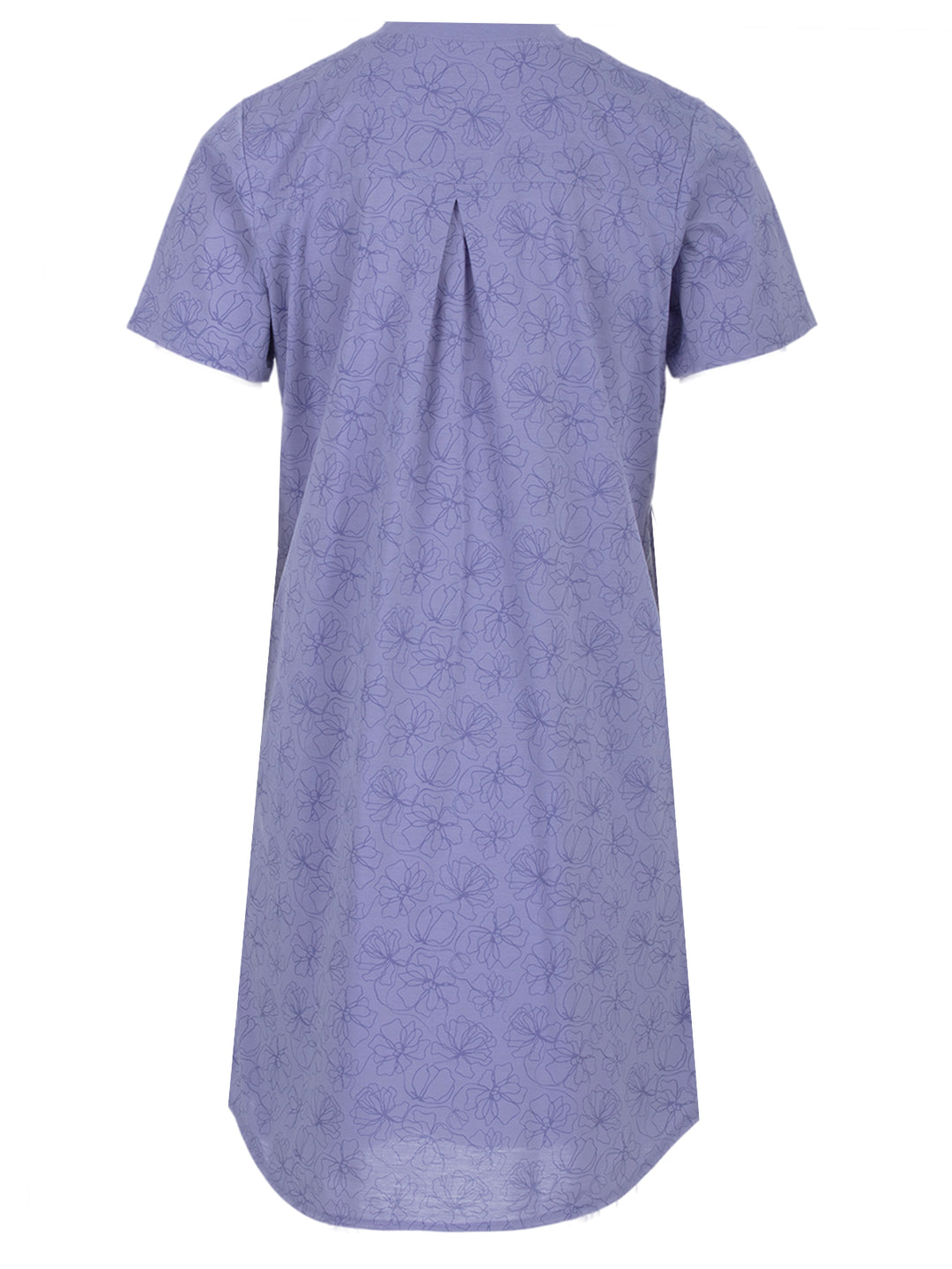 Nachthemd Kurzarm - Blüten Kragen Floral