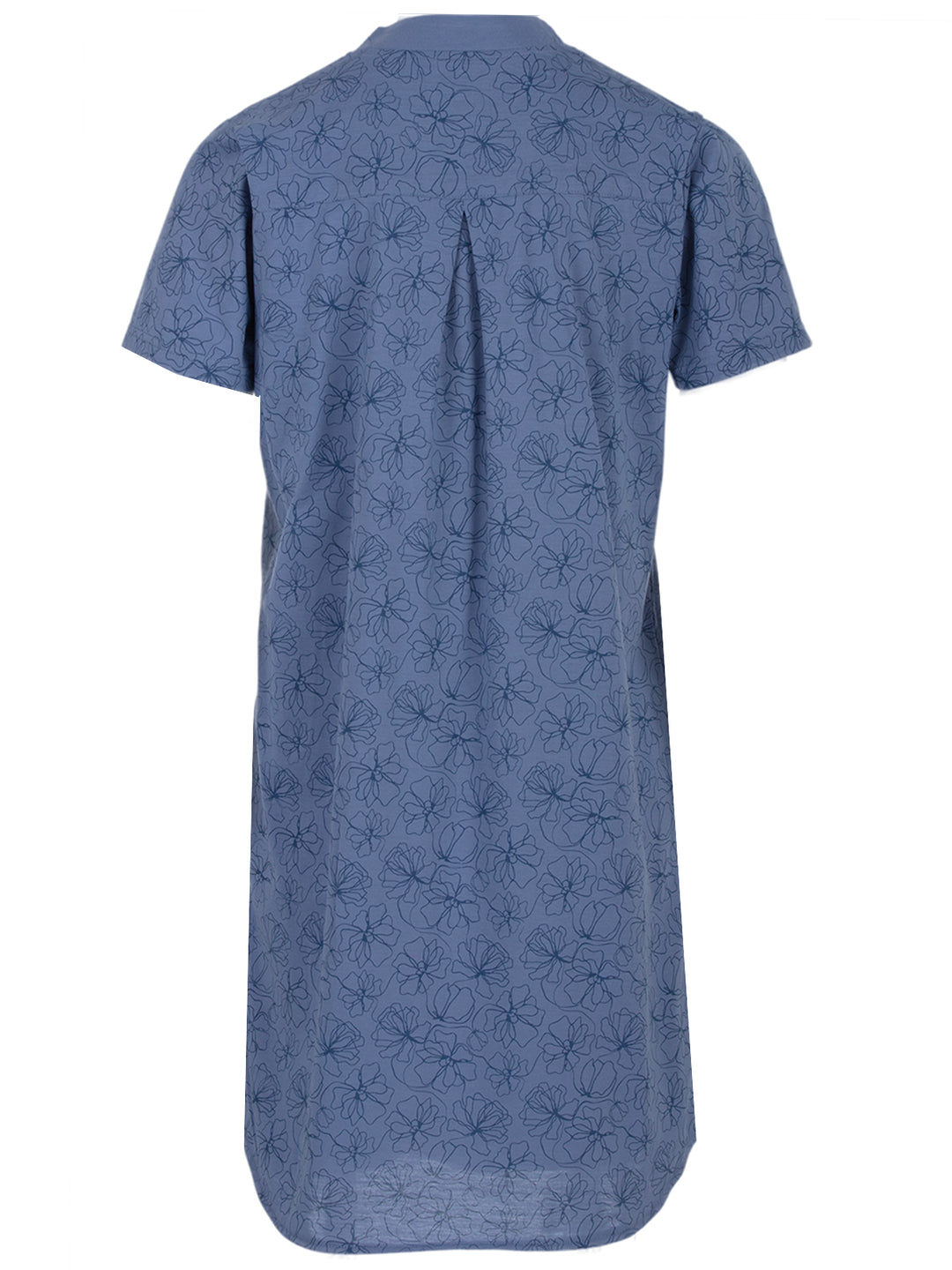 Nachthemd Kurzarm - Blüten Kragen Floral
