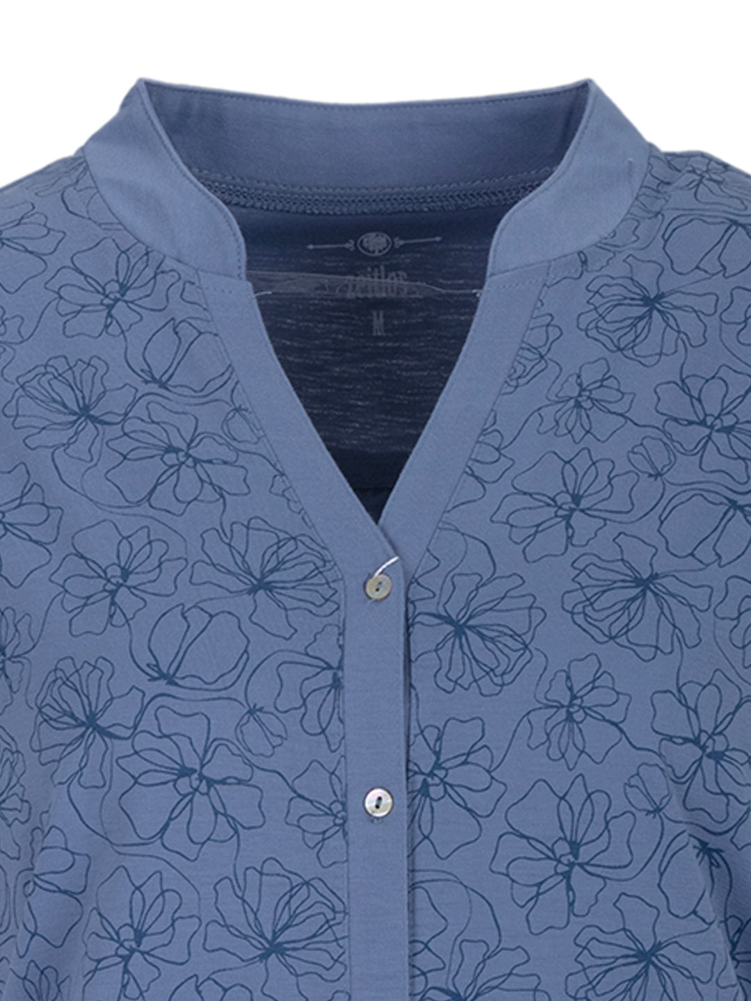 Nachthemd Kurzarm - Blüten Kragen Floral