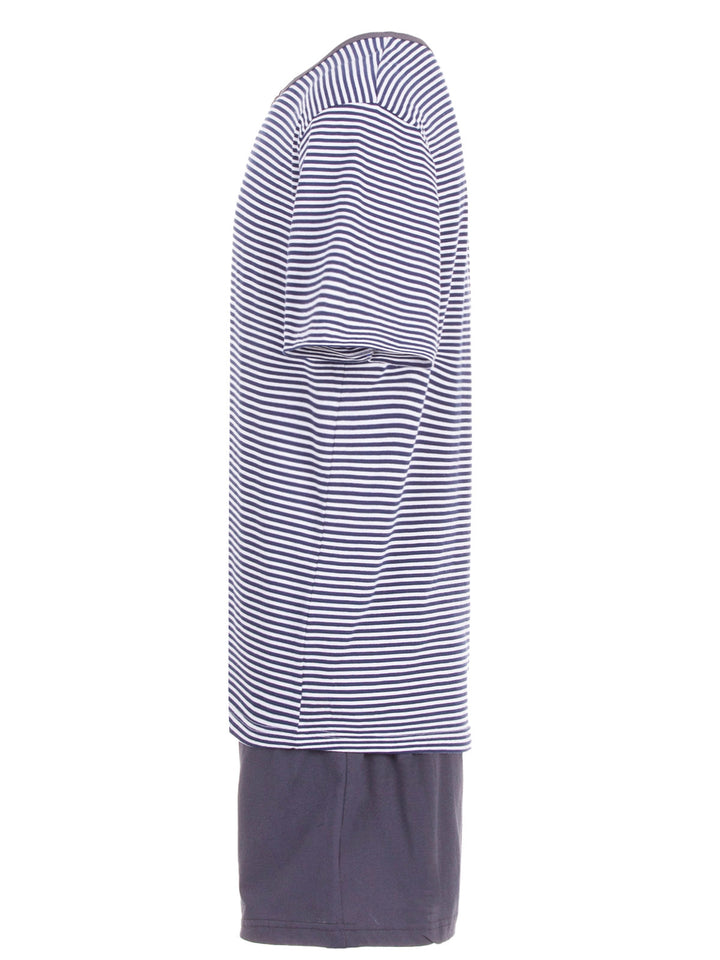 Pyjama Set Kurz - Gestreift mit Knopf