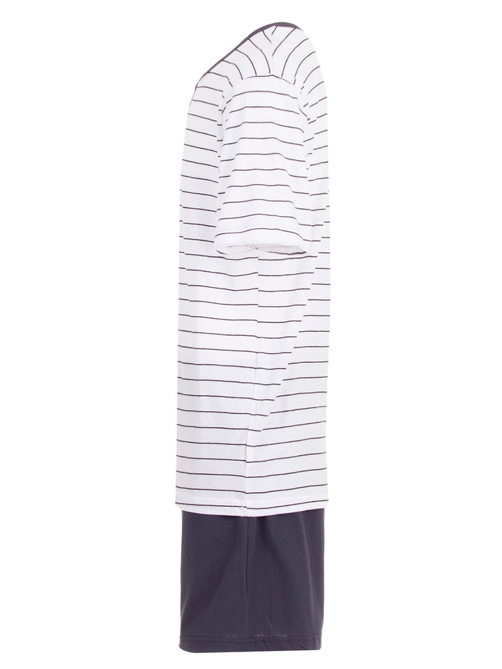 Pyjama Set Kurz - Gestreift mit Knopf