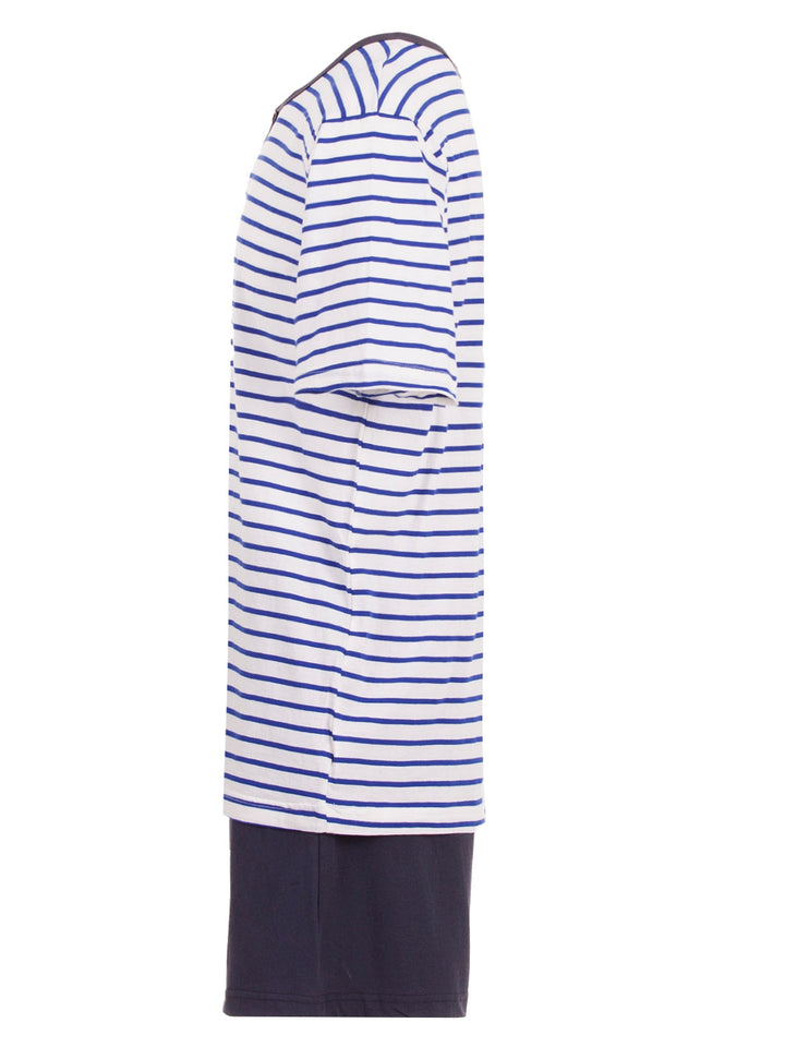 Pyjama Set Kurz - Gestreift mit Knopf