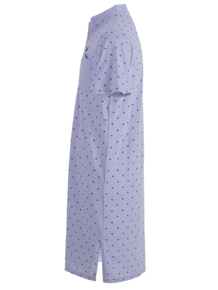 Nightdress short sleeve stand-up collar