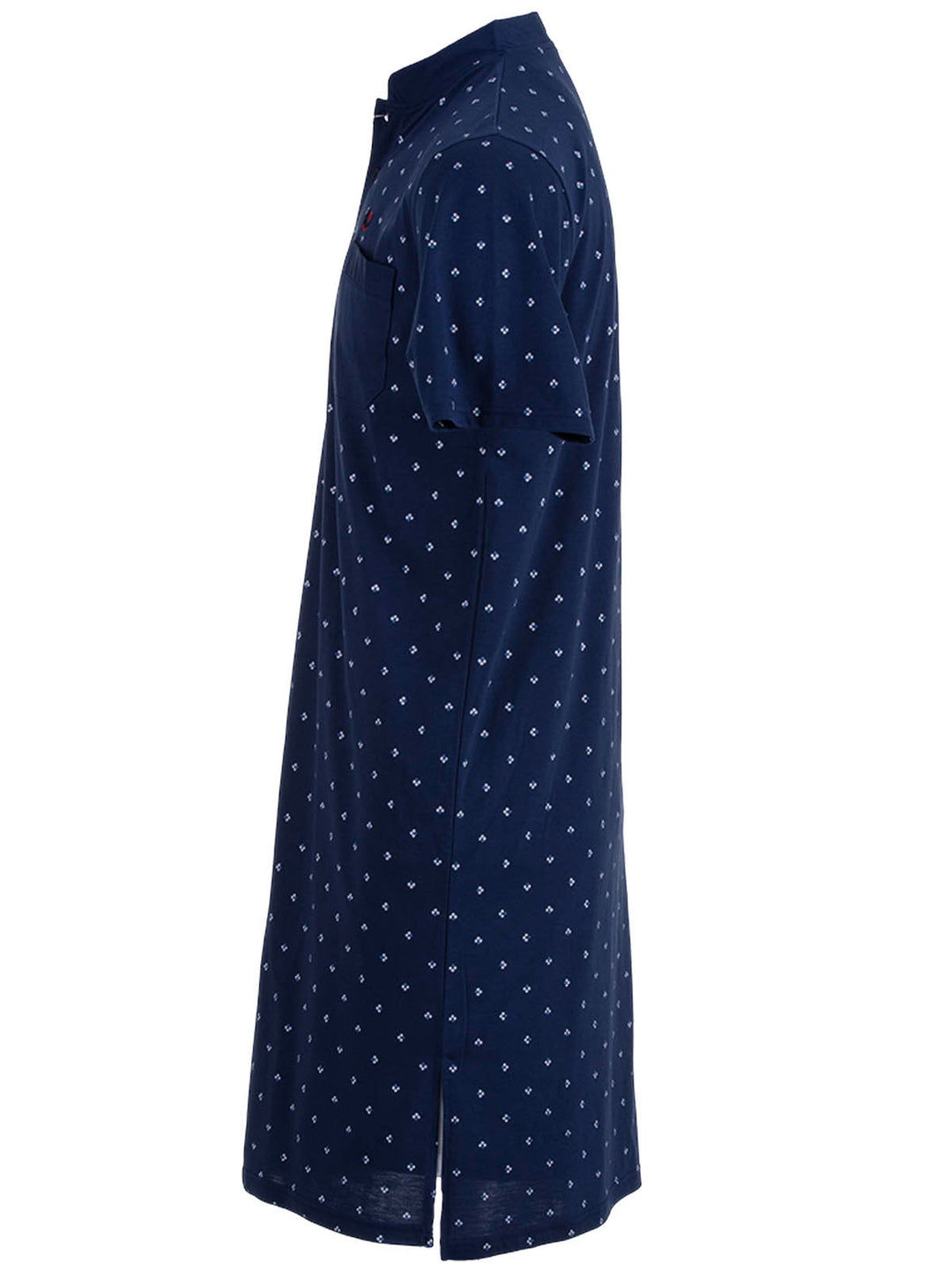 Nightdress short sleeve stand-up collar