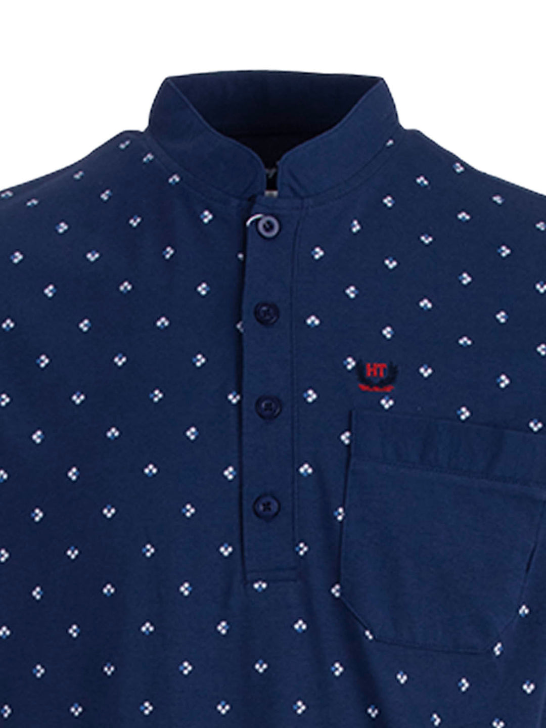 Nightdress short sleeve stand-up collar