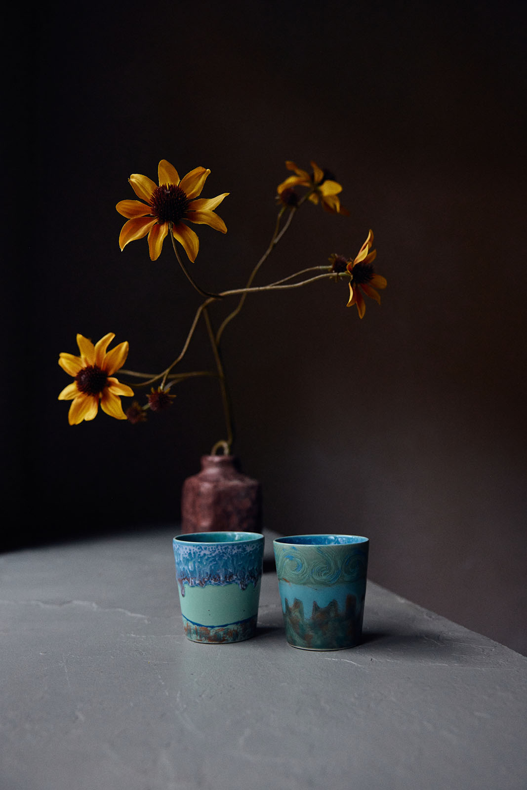70s ceramics: Van Gogh Kaffeetasse self portrait