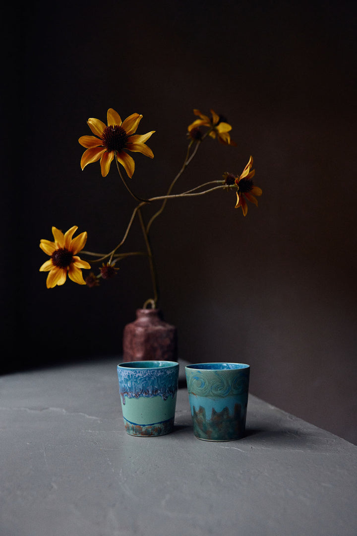 70s ceramics: Van Gogh Kaffeetasse self portrait