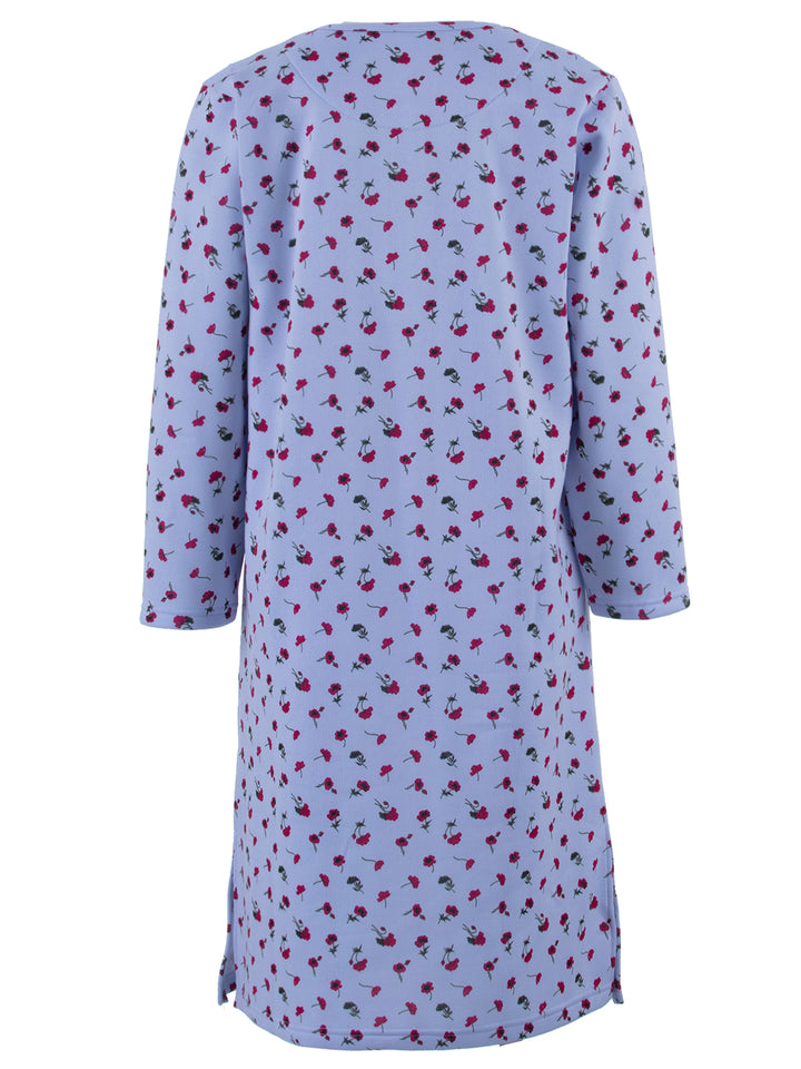 Thermal nightgown - poppy print embroidery flower