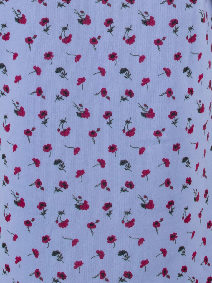 Thermal nightgown - poppy print embroidery flower