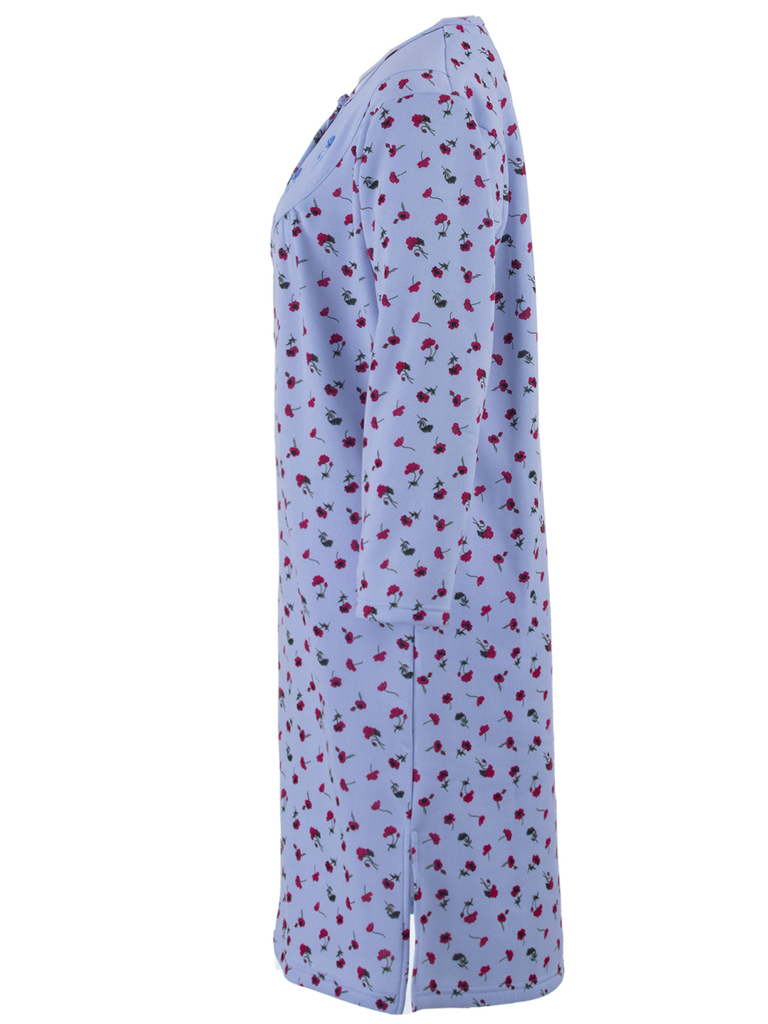 Thermal nightgown - poppy print embroidery flower