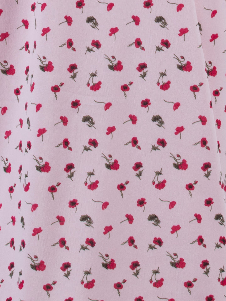 Thermal nightgown - poppy print embroidery flower