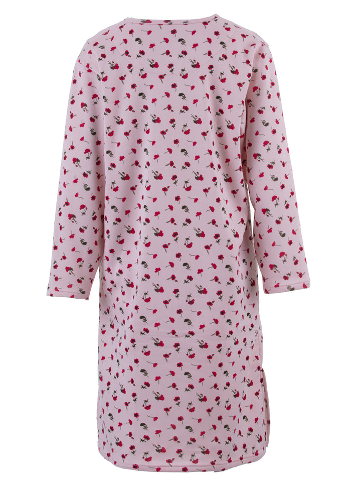 Thermal nightgown - poppy print embroidery flower