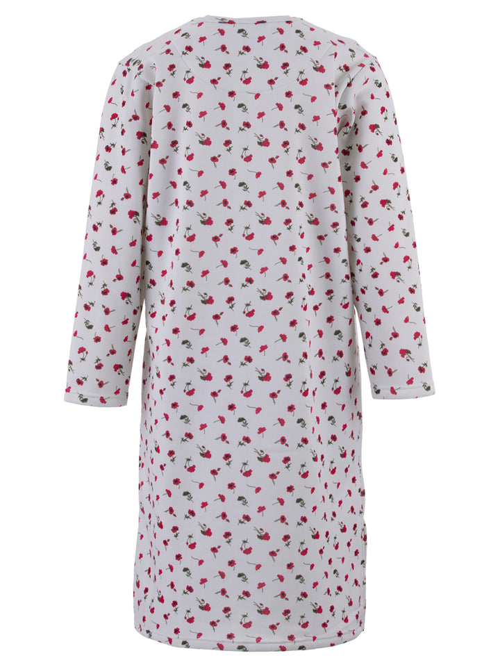 Thermal nightgown - poppy print embroidery flower