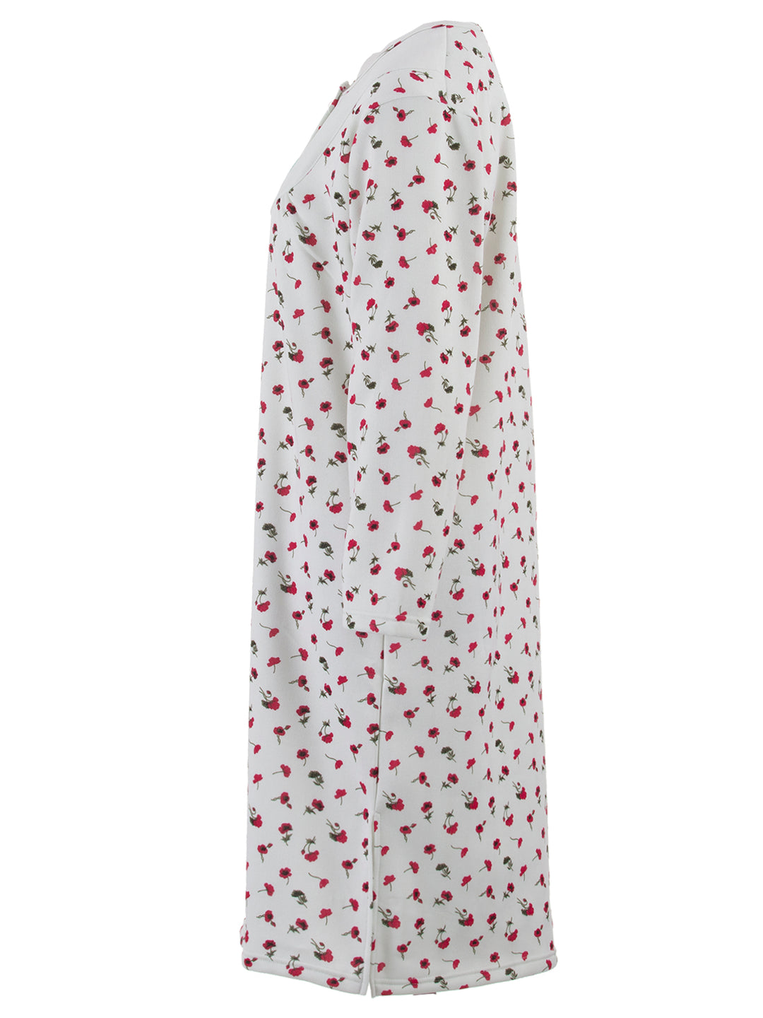 Thermal nightgown - poppy print embroidery flower