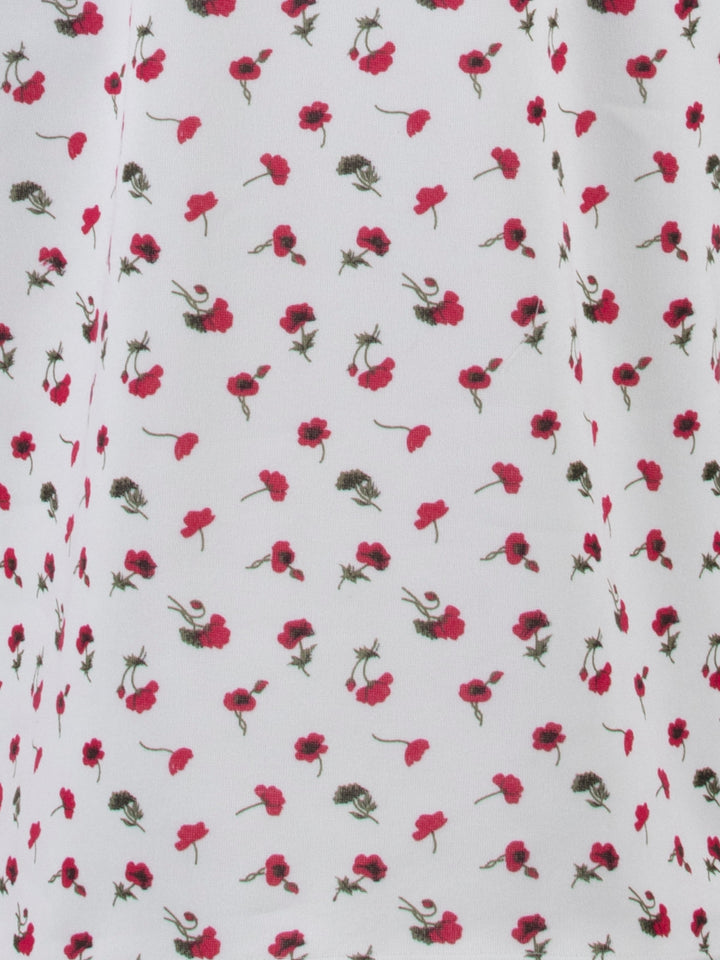 Thermal nightgown - poppy print embroidery flower
