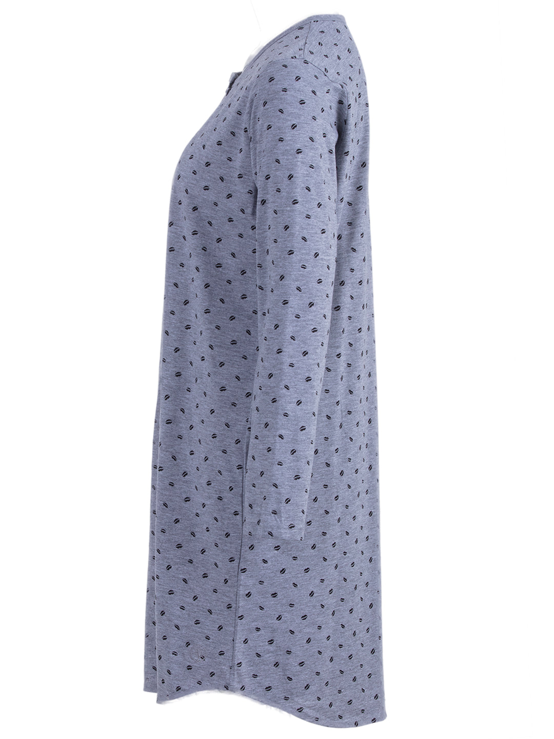 Nightdress long sleeve - kiss mouth buttons
