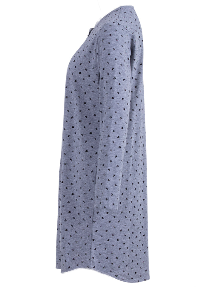 Nightdress long sleeve - kiss mouth buttons