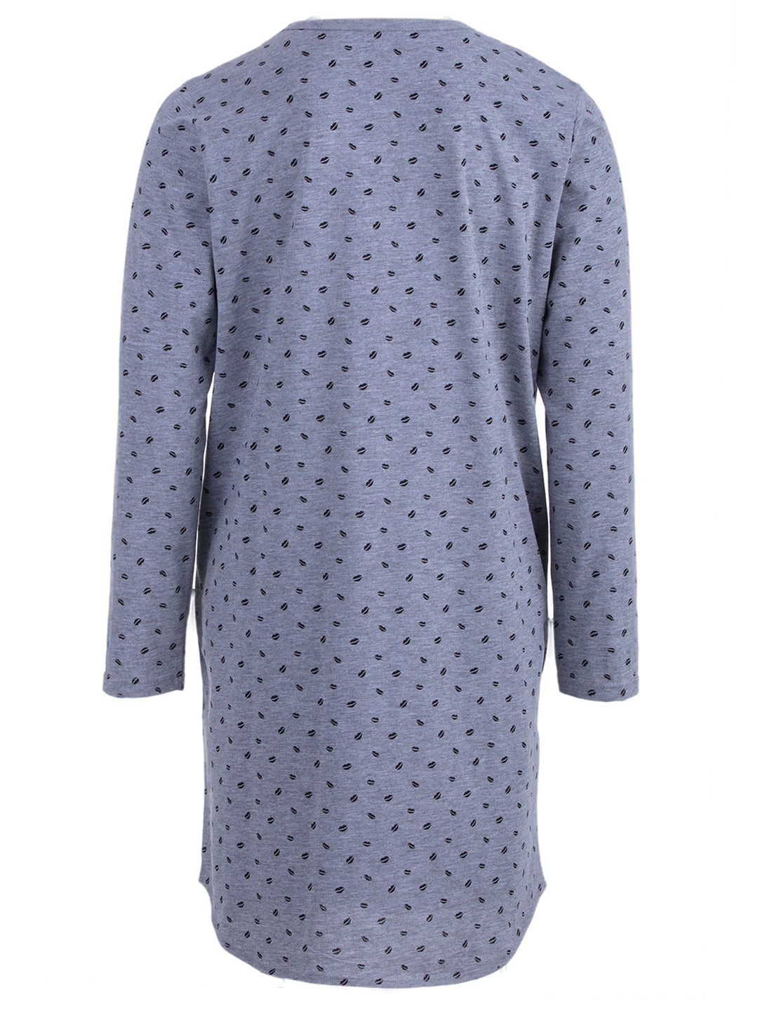 Nightdress long sleeve - kiss mouth buttons