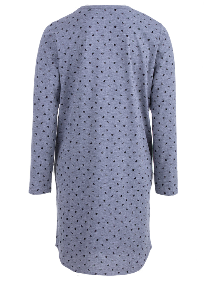 Nightdress long sleeve - kiss mouth buttons
