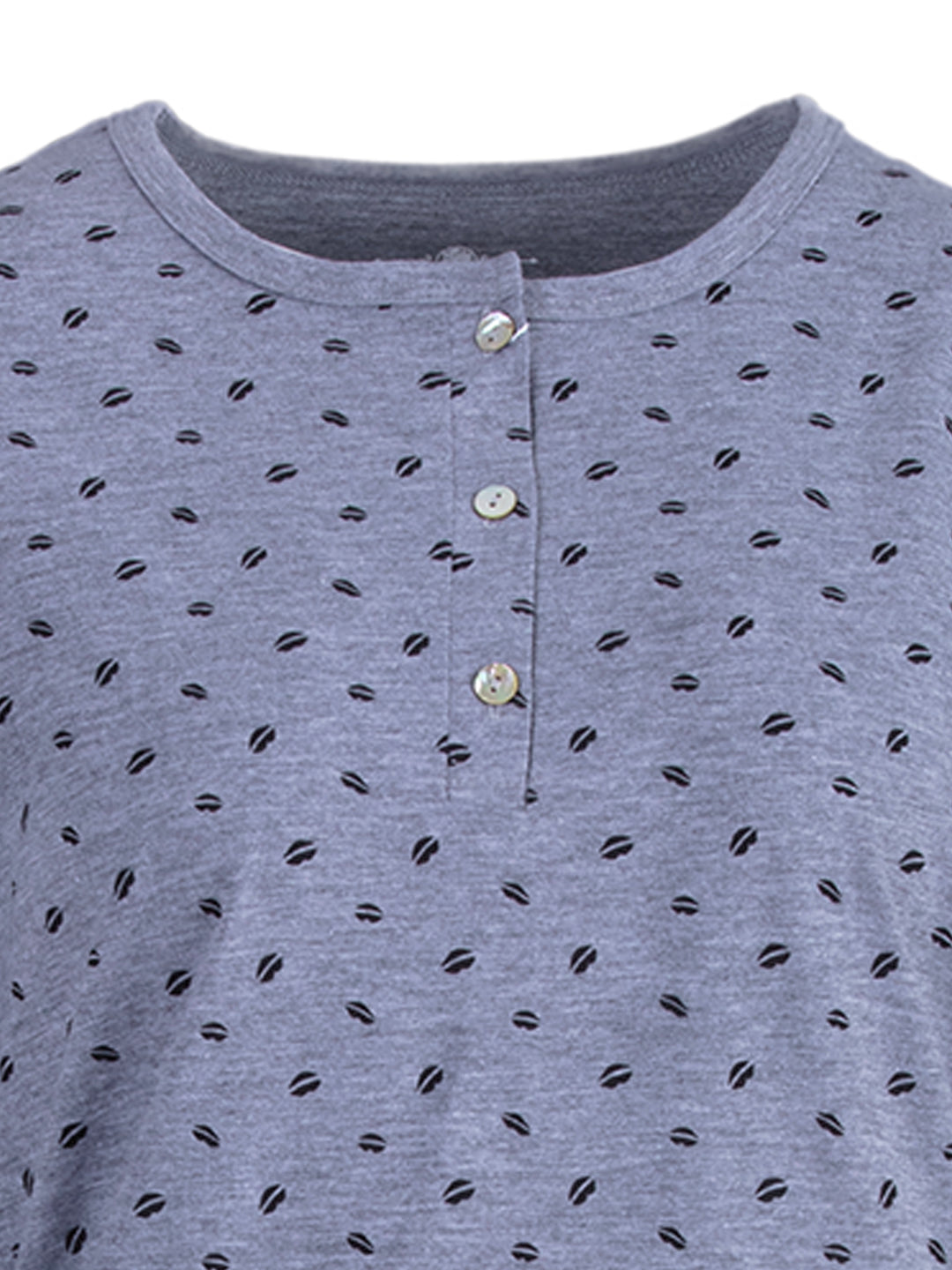 Nightdress long sleeve - kiss mouth buttons