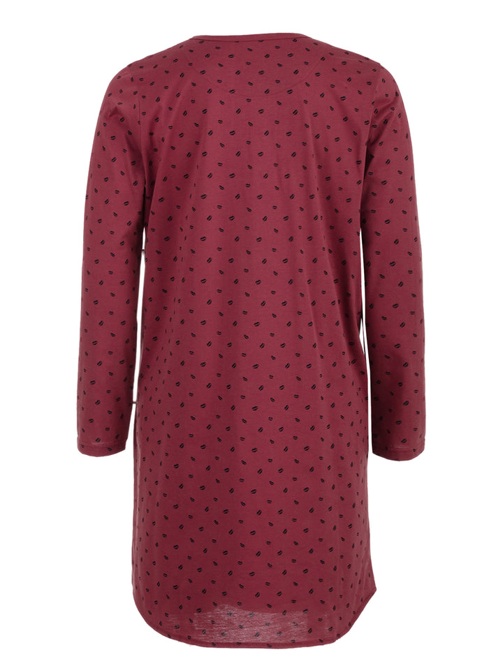 Nightdress long sleeve - kiss mouth buttons