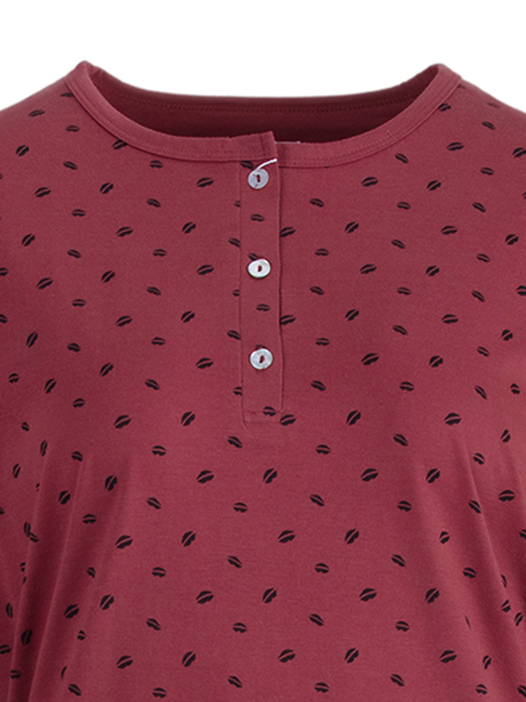 Nightdress long sleeve - kiss mouth buttons