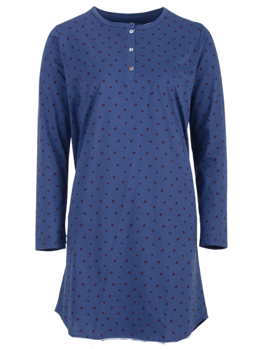 Nightdress long sleeve - kiss mouth buttons